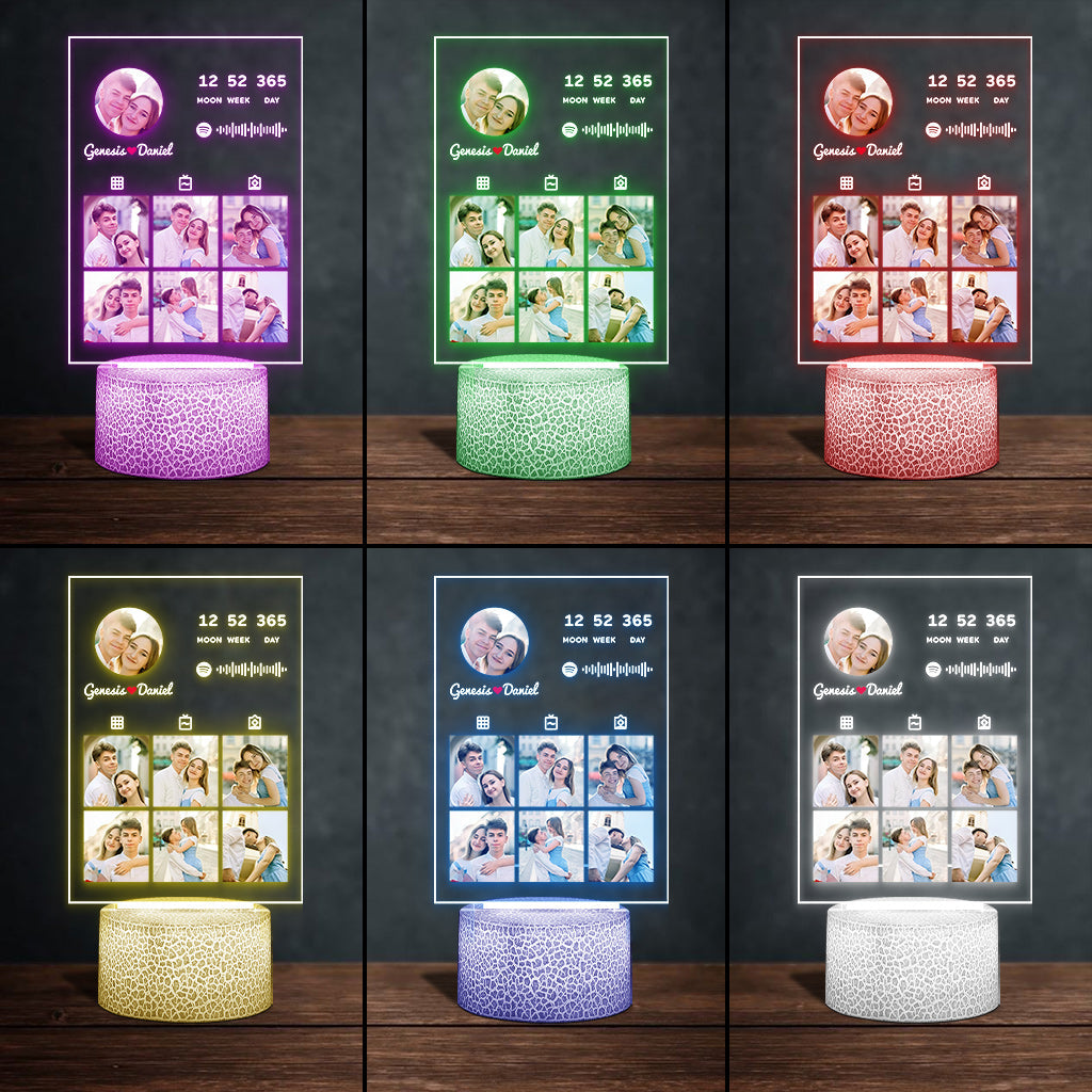 Couple Photo Collection - Personalized Couple Shaped Plaque Light Base