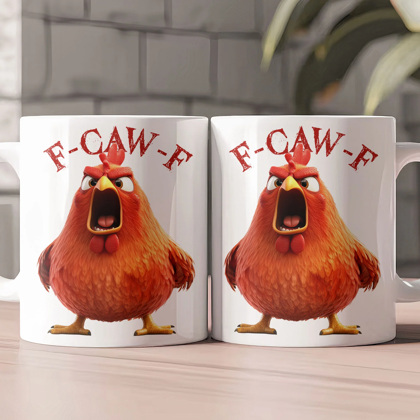 Angry Chicken Funny Mug – F-Caw-F White Ceramic Coffee Cup, Perfect Gift for Friends & Coworkers