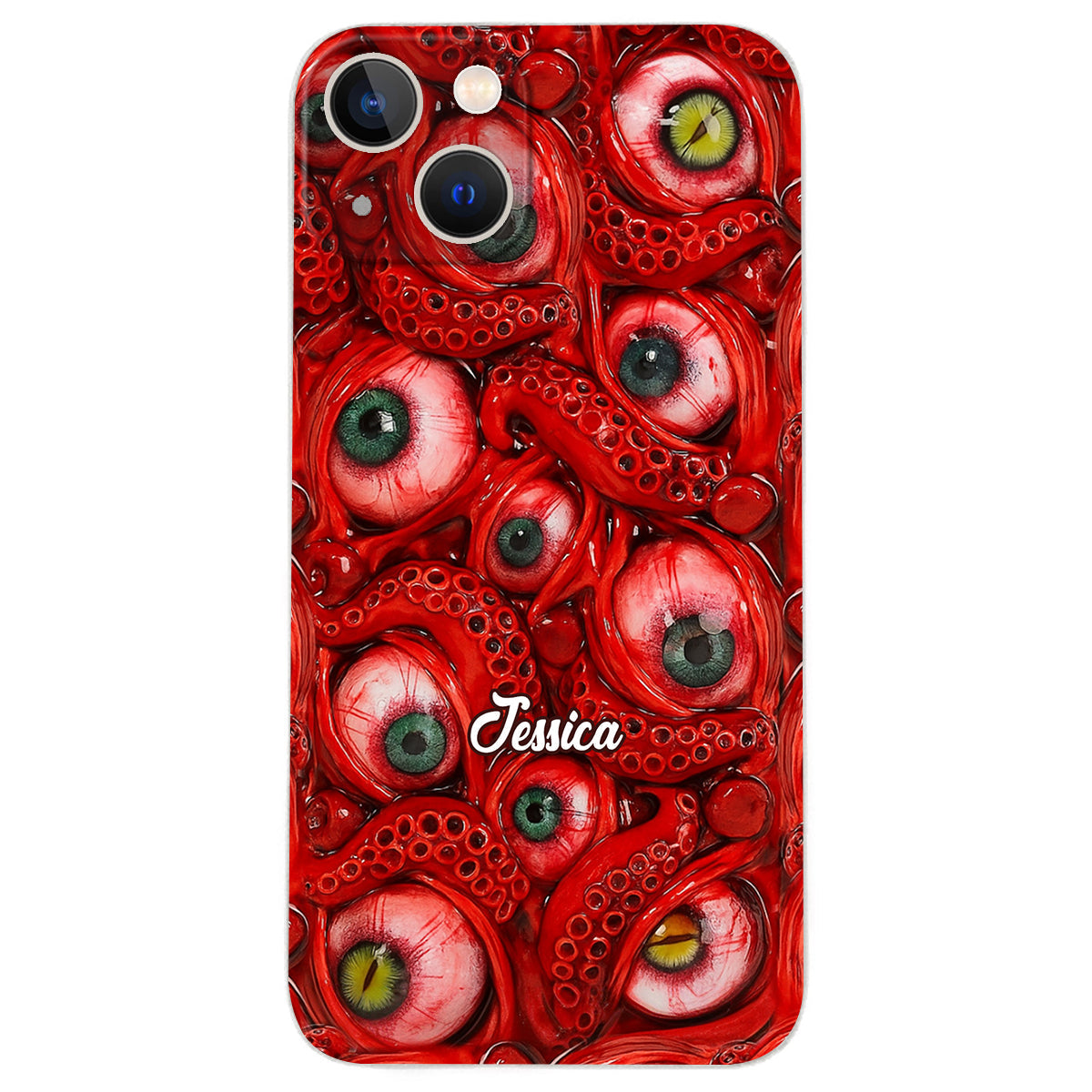 Horror Bloody Eyes - Personalized Halloween Leather Phone Case