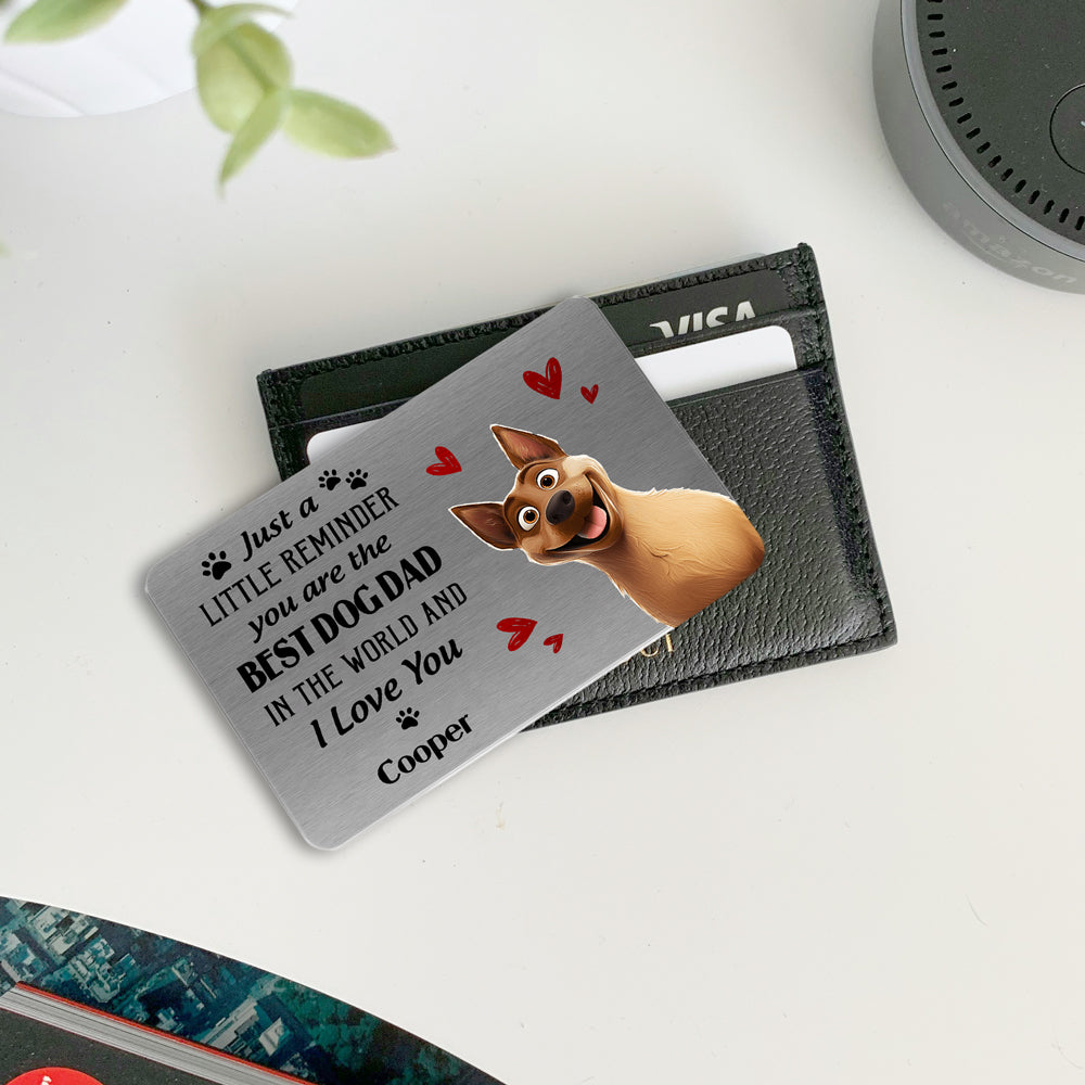 Customized Metal Wallet Card for Dog Dads – A Special Gift for Dog Lovers with Heartwarming Message and Husky Image