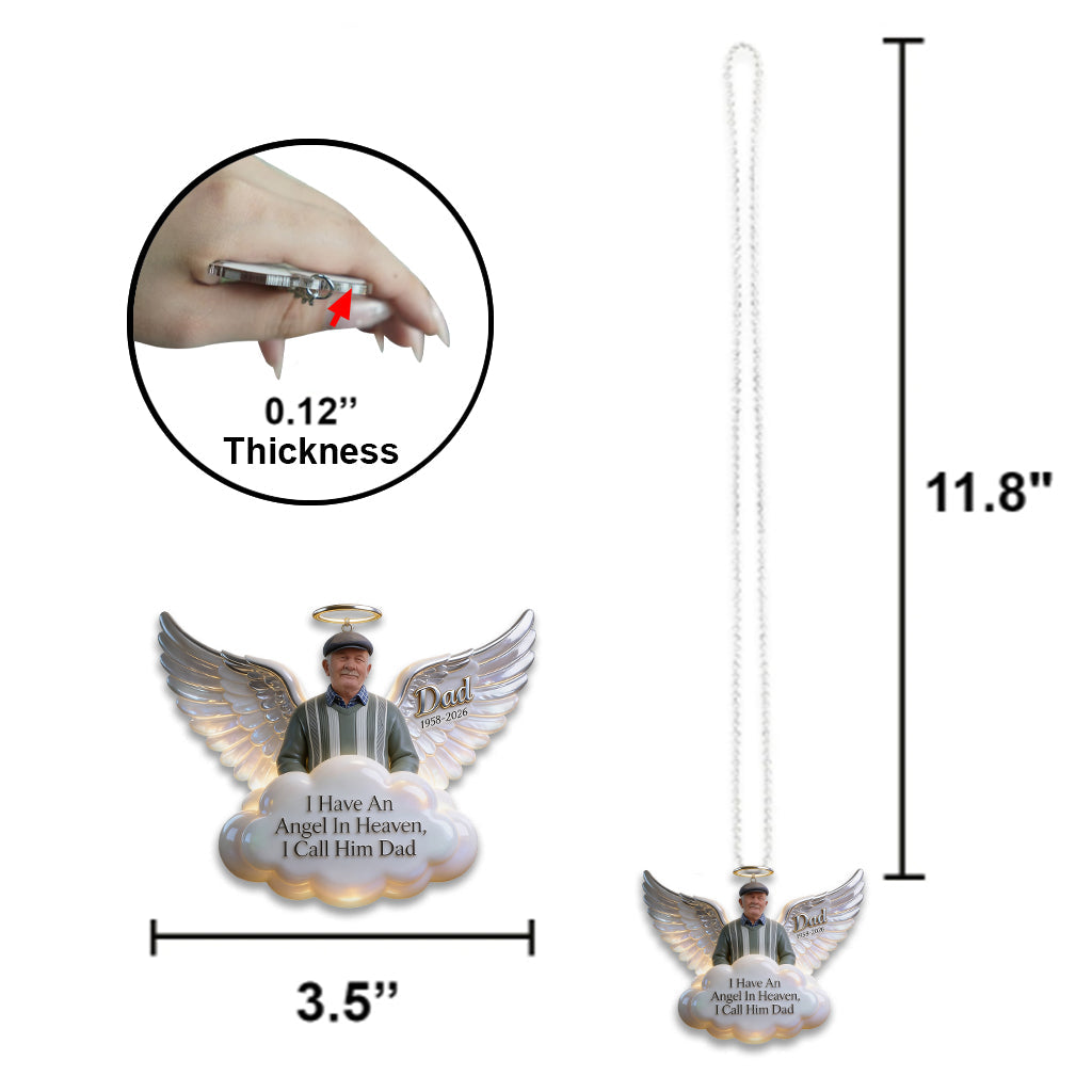 Angel Wing - Personalized Memorial Car Ornament