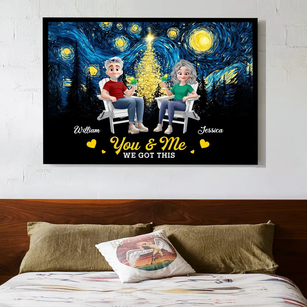 Personalized Starry Night Poster for Couples with Fun Quote, Unique Home Décor and Perfect Gift Choice