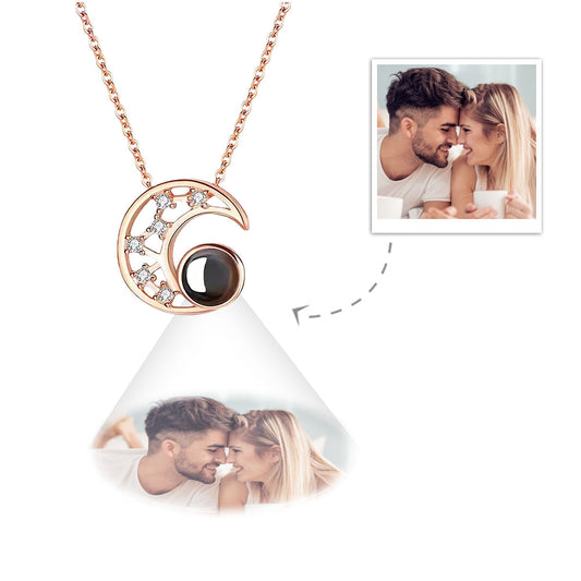 Love You To The Moon - Personalized Moon Photo Projection Necklace