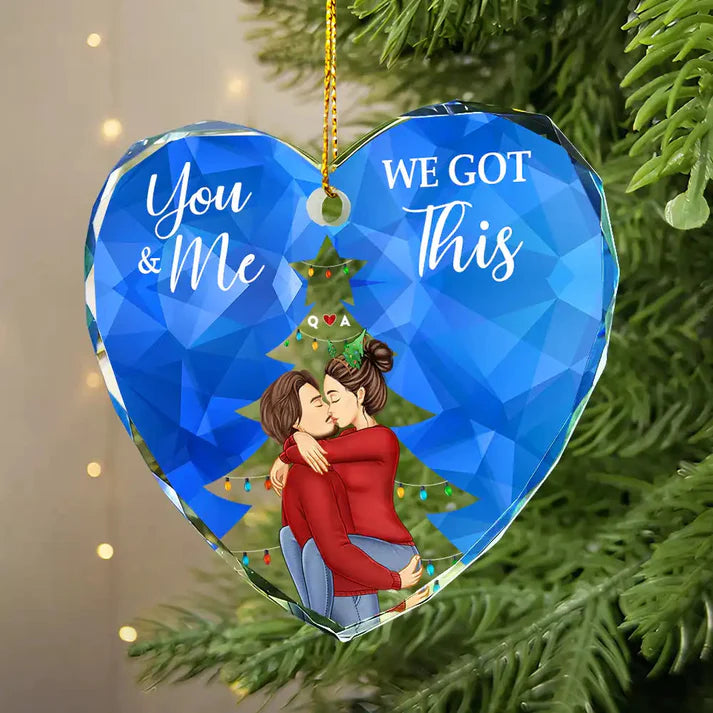 From Our First Kiss Till Our Last Breath Christmas Couple - Personalized Custom Shaped Ornament or Poster or Keychain or Plaque