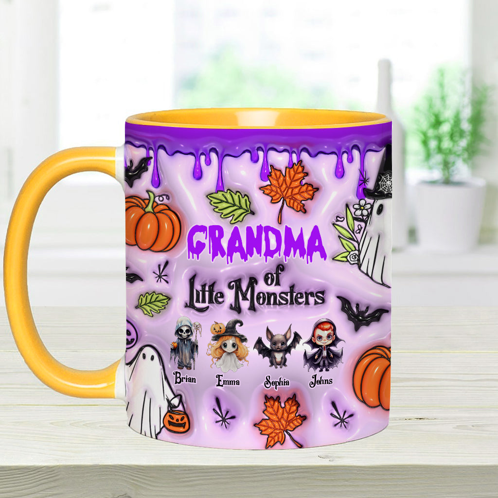 Grandma Of Little Monsters Any Title - Personalized Grandma Accent Mug