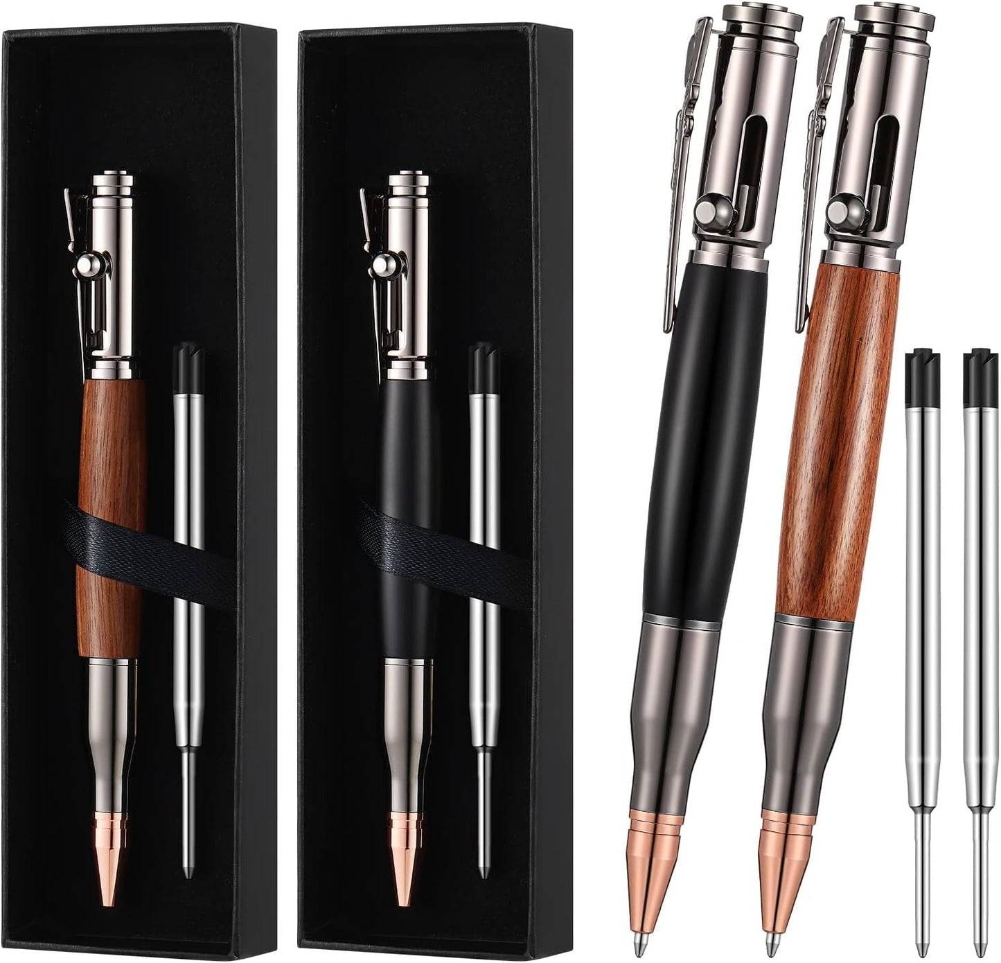Bolt Action Pen with Compass & Extra Refill