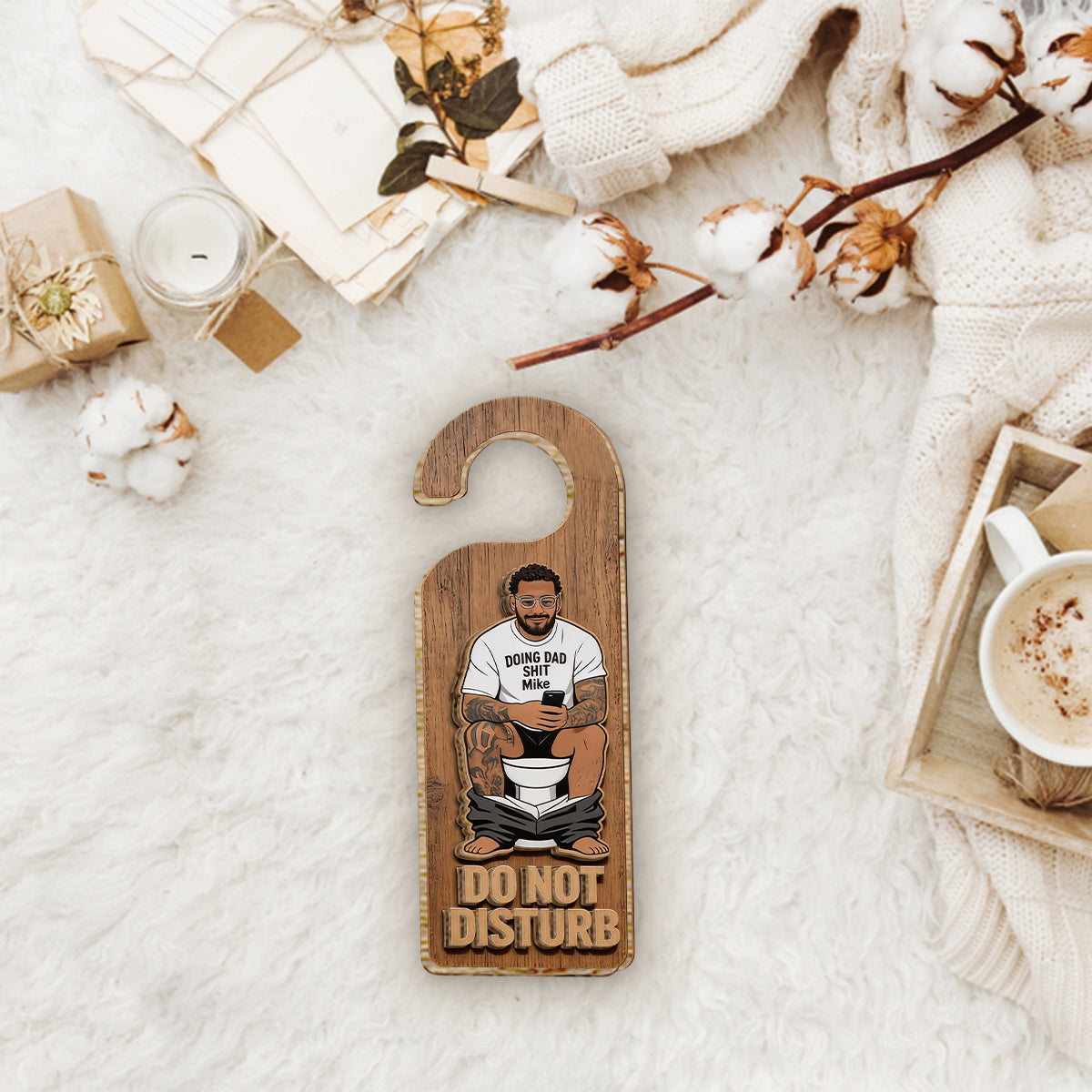 Doing Dad Sh*t - Personalized Father 2 Layered Wood Sign / Wood Plaque