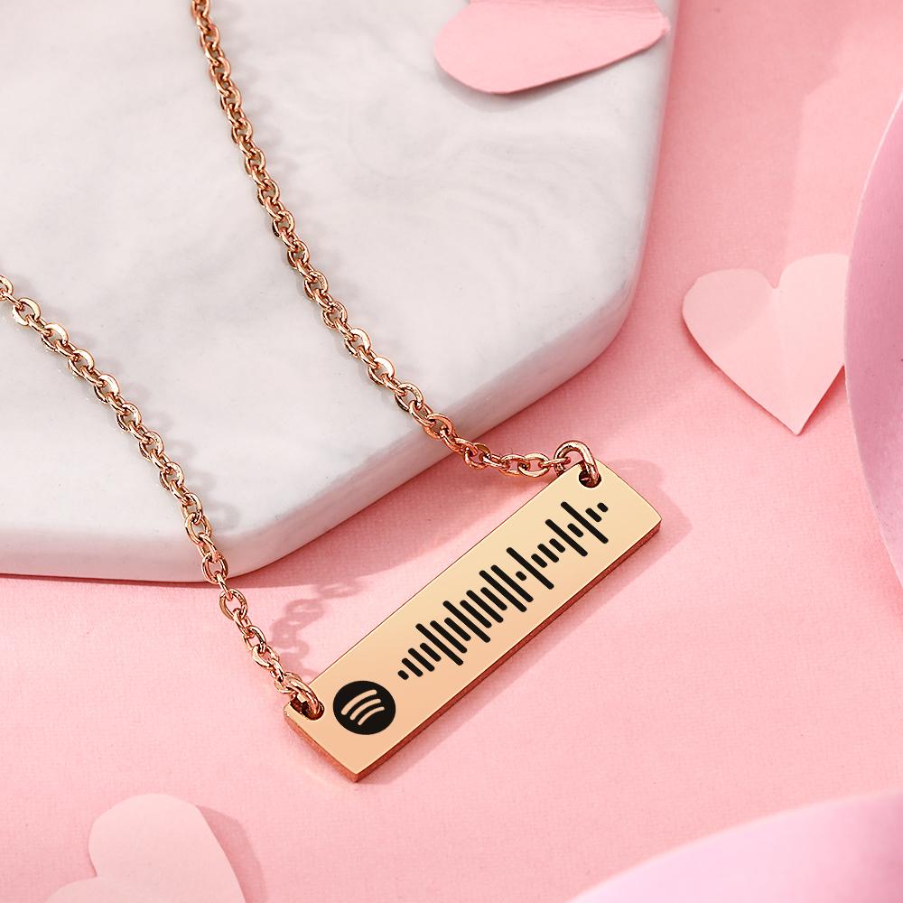 Personalized Bar Spotify Code Engraved Name Charm
