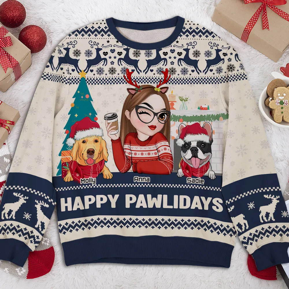 Custom Christmas Sweatshirt with Dog Owner Design Gift