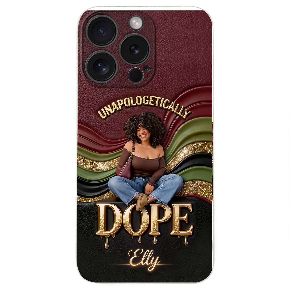 Happy Juneteeth, Black History, Black Pride - Personalized African American 3D Embossed Leather Phone Case