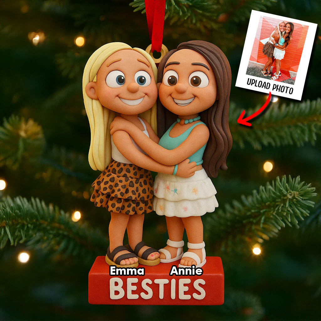 Besties Forever - Personalized Bestie Transparent Ornament