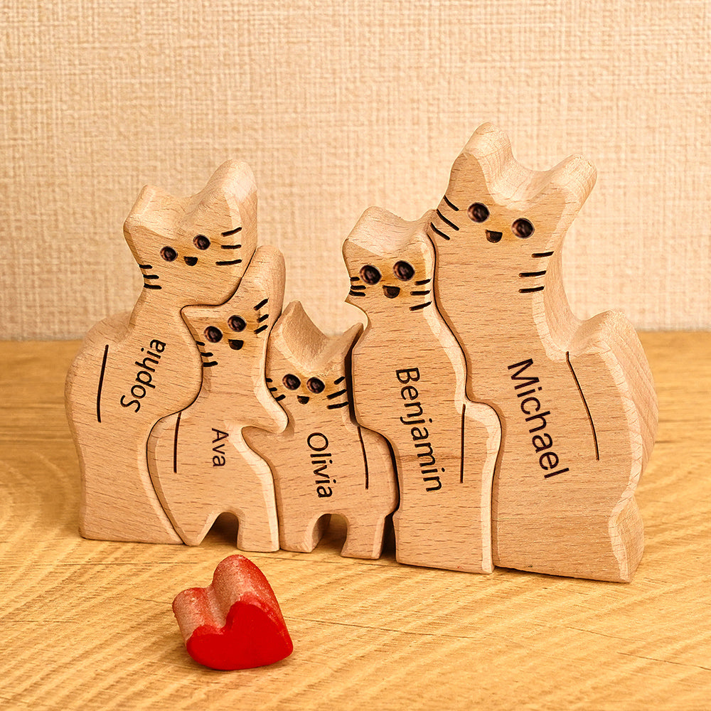 Cat Family - Personalized Family Wooden Puzzle