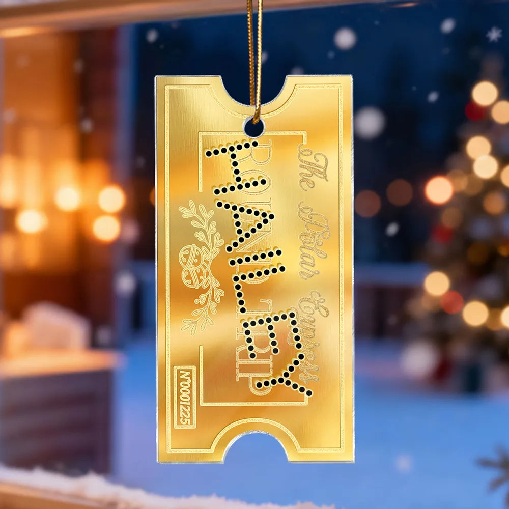 Acrylic Ornament with Personalized Ticket-Style Name for a Cozy Shelf or Backpack Charm Sweet Unique Gift for Kids