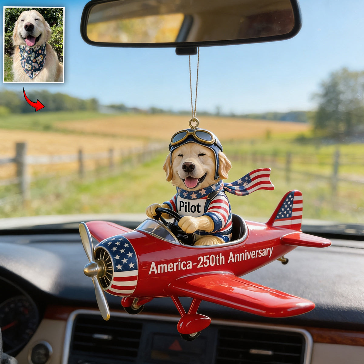 Happy Anniversary - Personalized Dog Car Ornament