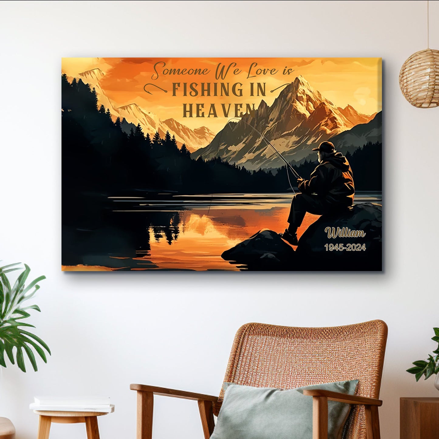 Personalized Fishing Memorial Design - Custom Canvas or Poster - A Perfect Birthday Gift or Keepsake for Fishing Lovers