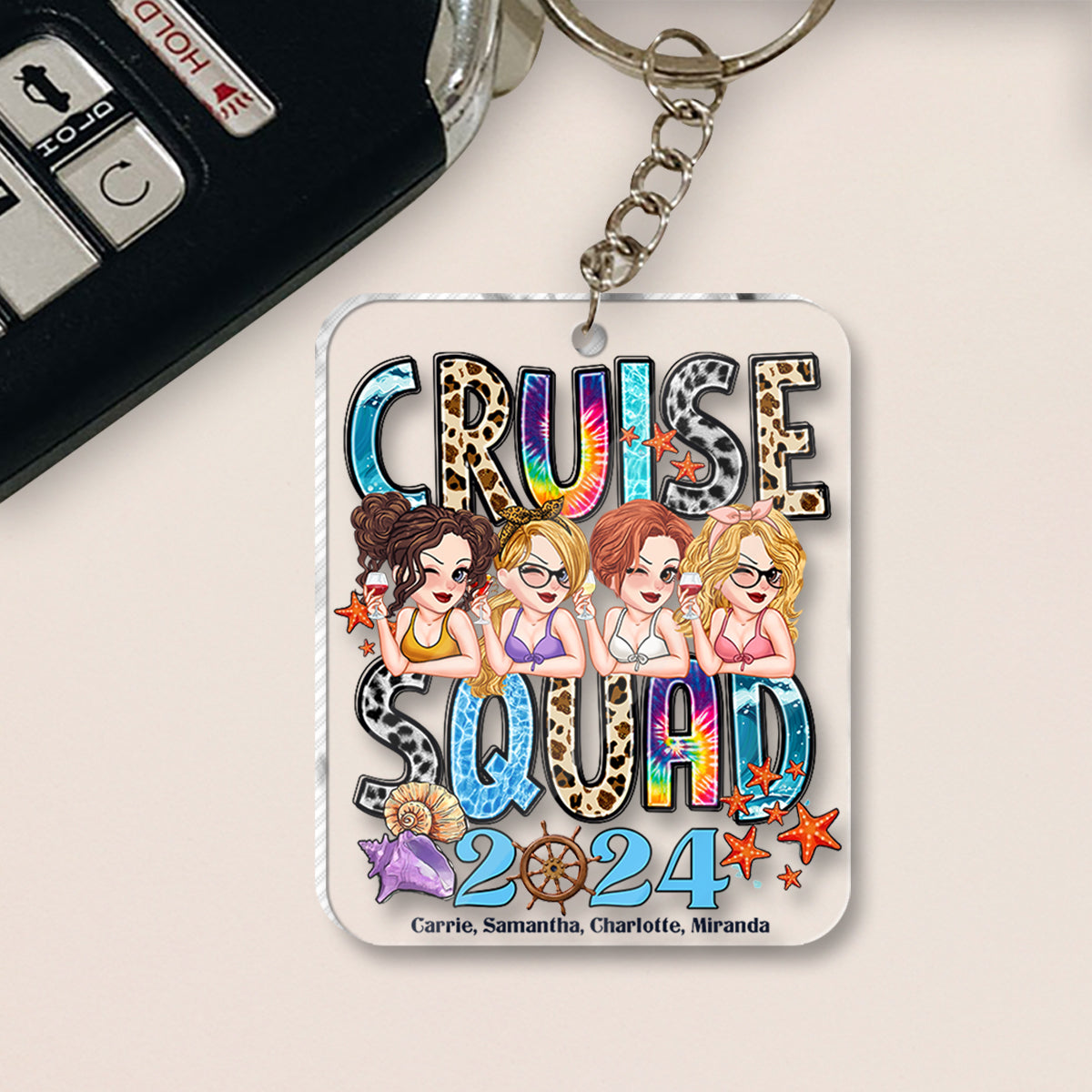 Cruise Squad 2024 - Personalized Cruising Custom Shaped Keychain