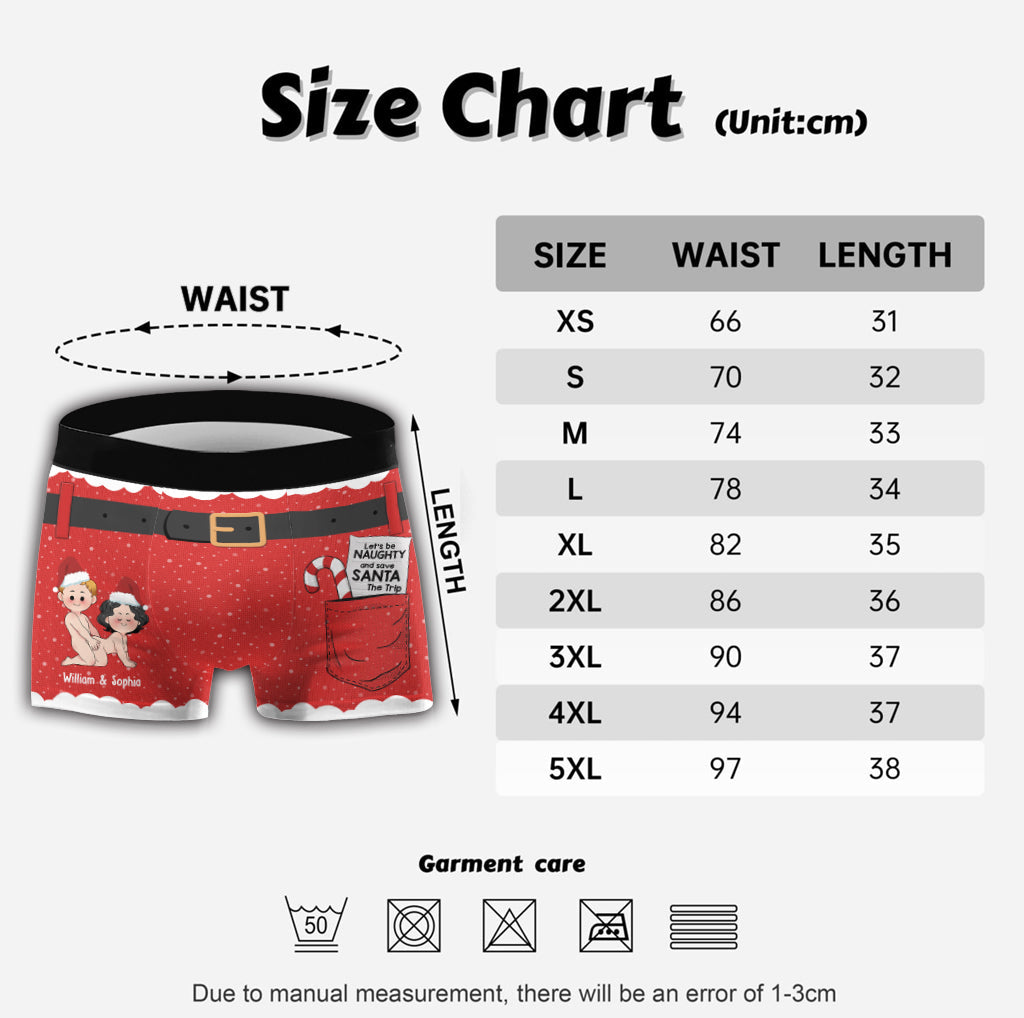 Let's Be Naughty - Personalized Couple Men Boxer Briefs