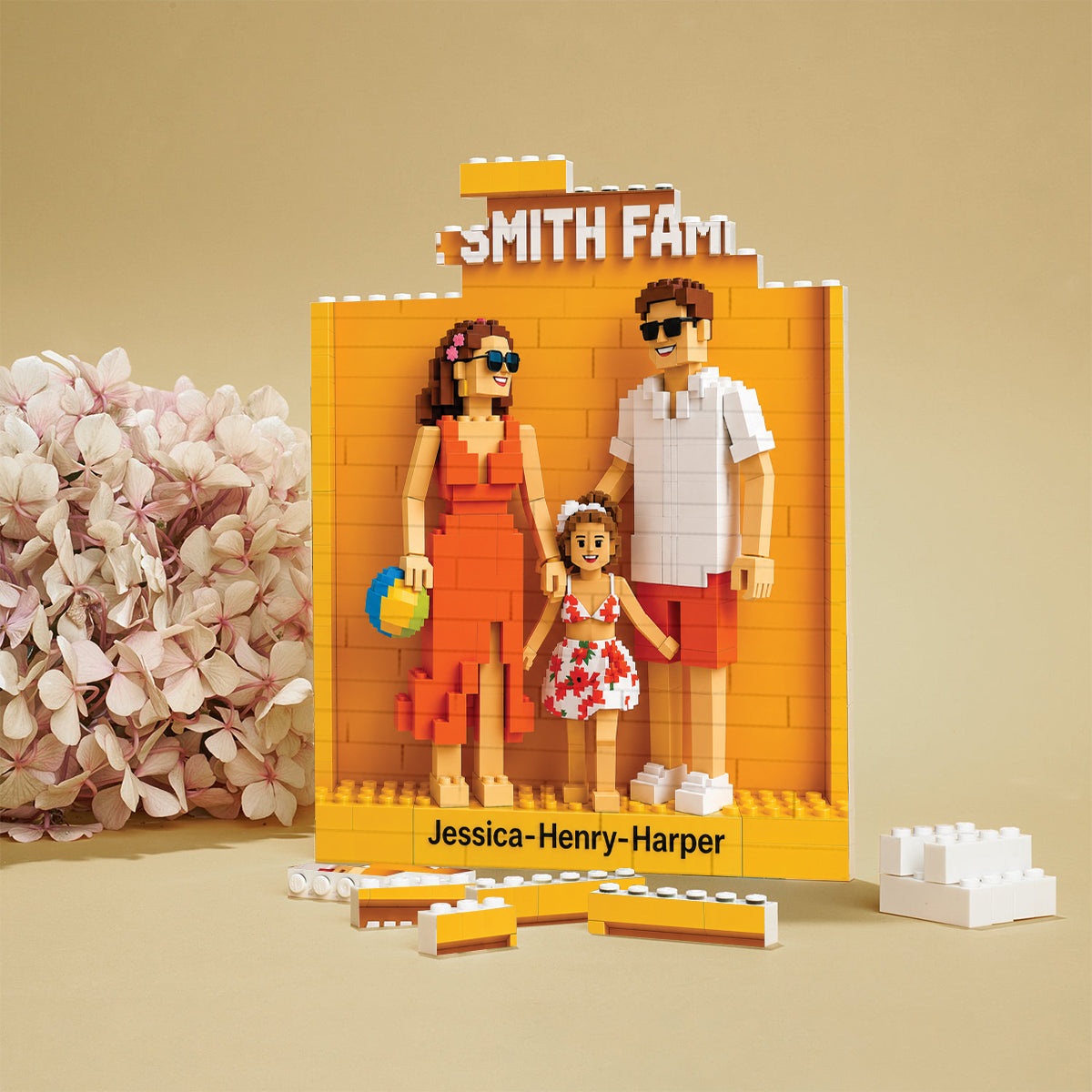 Custom Any Photo - Personalized Family One-sided Vertical Rectangle Building Brick Blocks