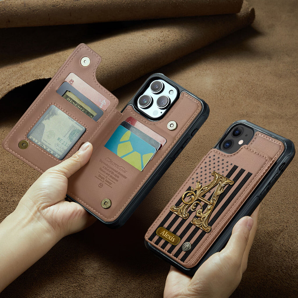 Initial Gift For Him, Gift For Man,... - Personalized Wallet Phone Case