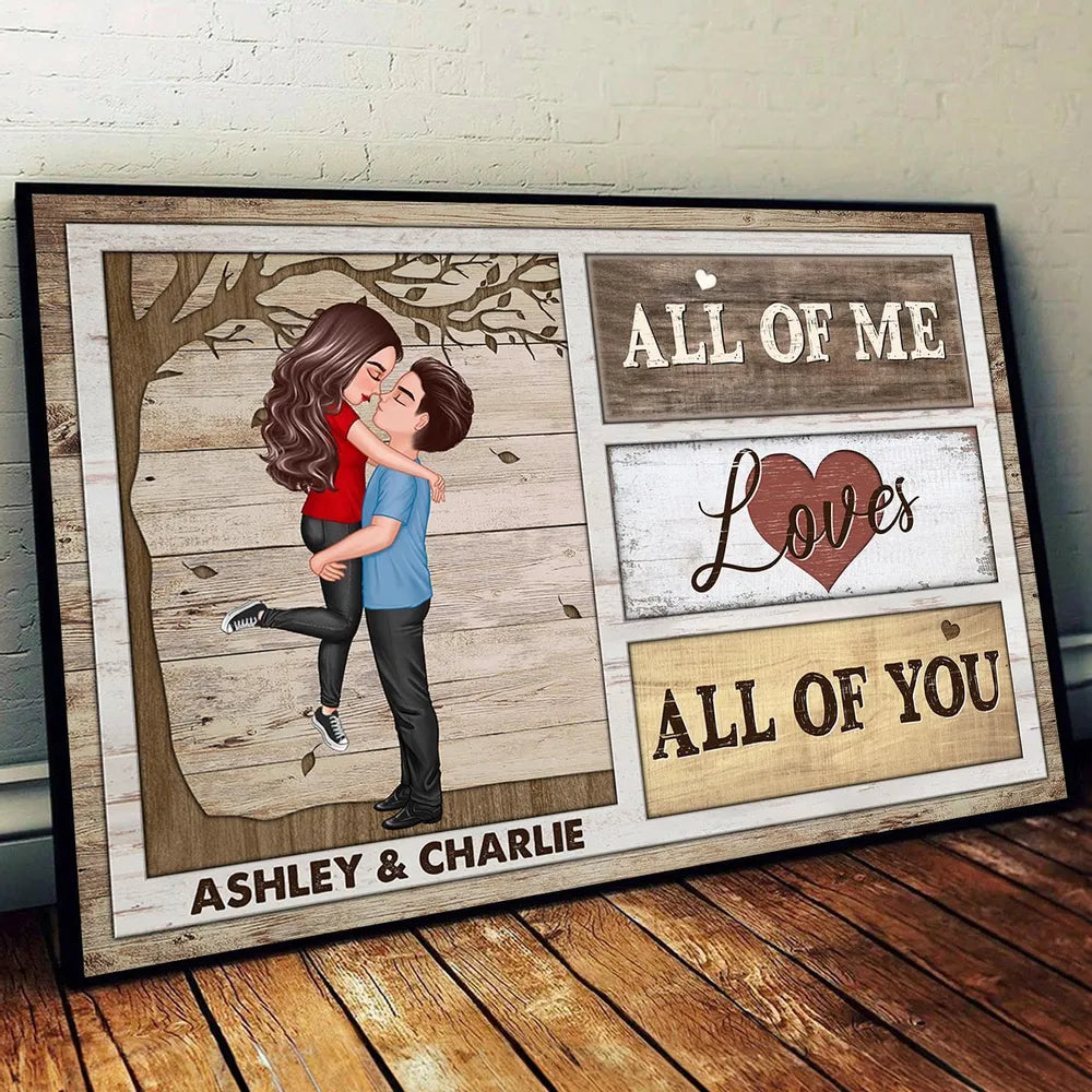 Custom Couple Poster All Of Me Loves All Of You Modern Romantic Wall Art Unique Gift For Anniversary Birthday Or Christmas