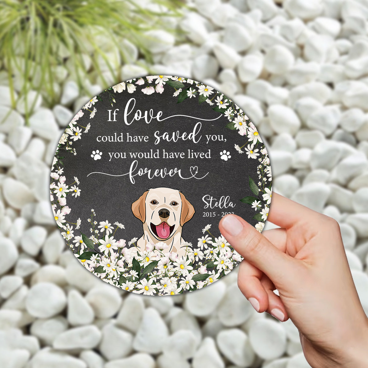 In Loving Memories - Personalized Dog Round Shaped Stone