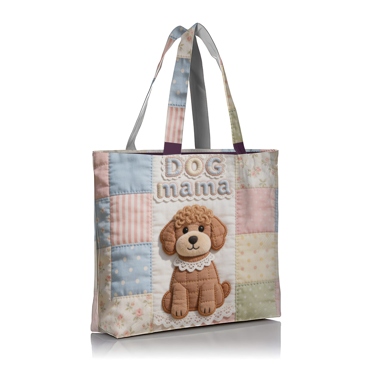 Dog Mama Gift Idea, Dog Lover Gift - Personalized Dog Quilted Tote Bag