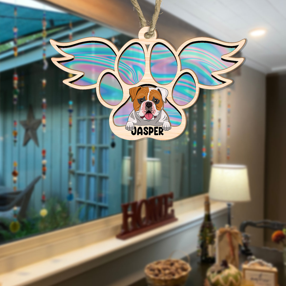 Hologram Angel - Personalized Dog Suncatcher