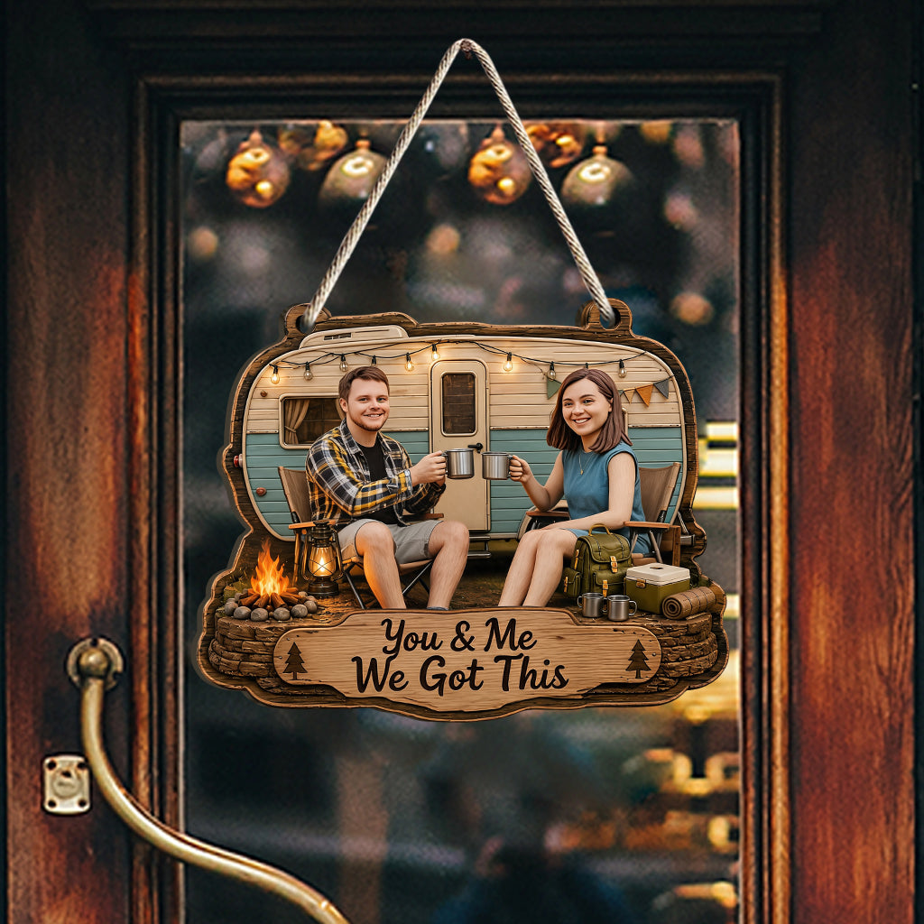 Camping Lover Gift Idea, Camping Partner - Personalized Camping Custom Shaped Wood Sign