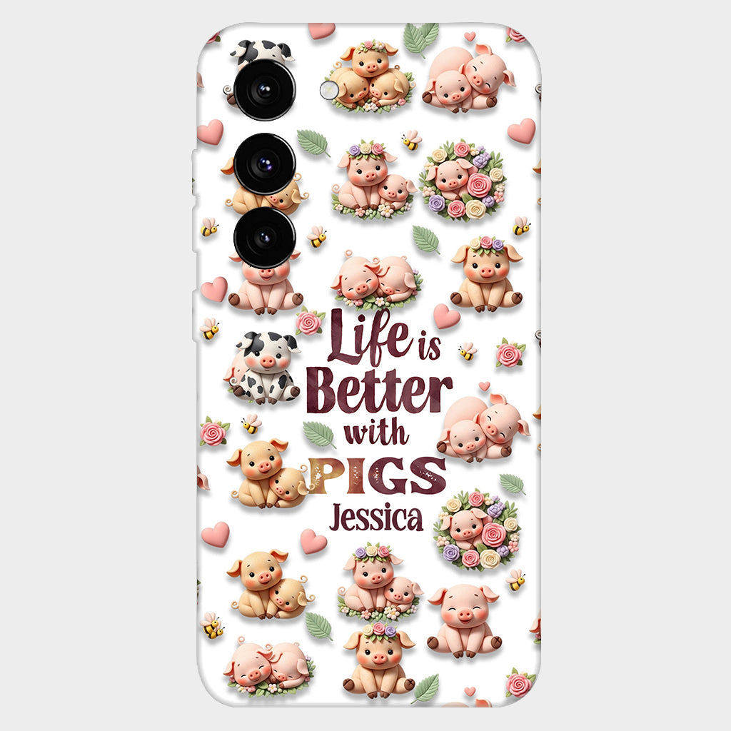 Just A Girl Who Loves Pigs - Personalized Pig Lover Full Print Phone Case