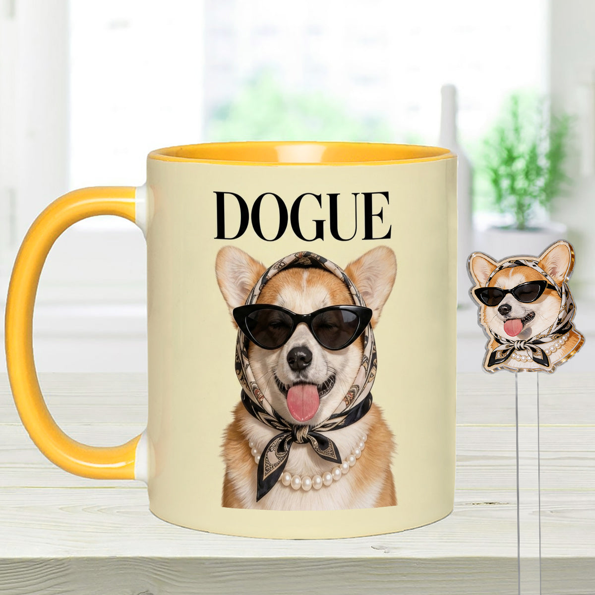 Funny Dog Lovers Gift - Personalized Dog Set Accent Mug with Acrylic Stirrers
