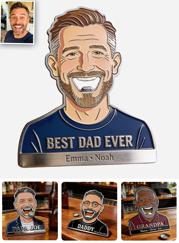 Funny Dad Papa Opener - Personalized Father Bottle Opener