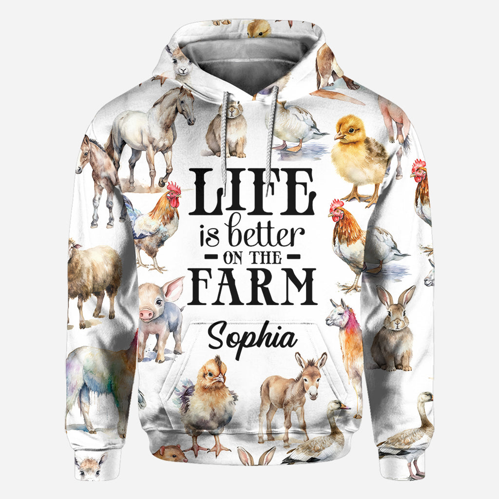 Life Is Better On The Farm - Personalized Farmer All Over Shirt