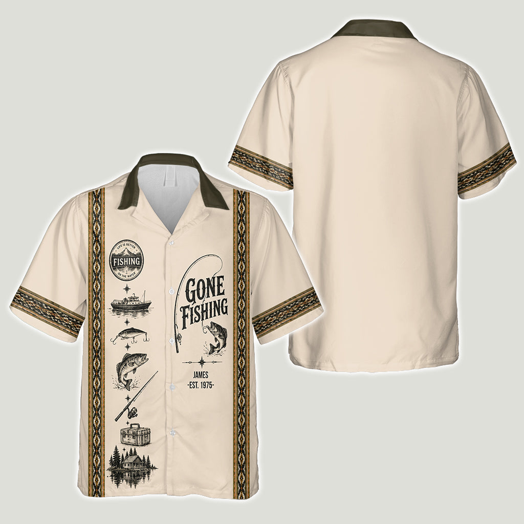 Gone Fishing - Personalized Fishing Hawaiian Shirt