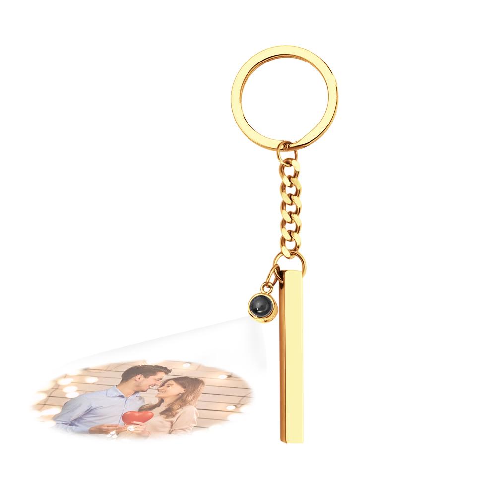 Custom Bar Vertical Cube Projection Keychain - gift for anyone, who lost a loved one - Personalized Keychain