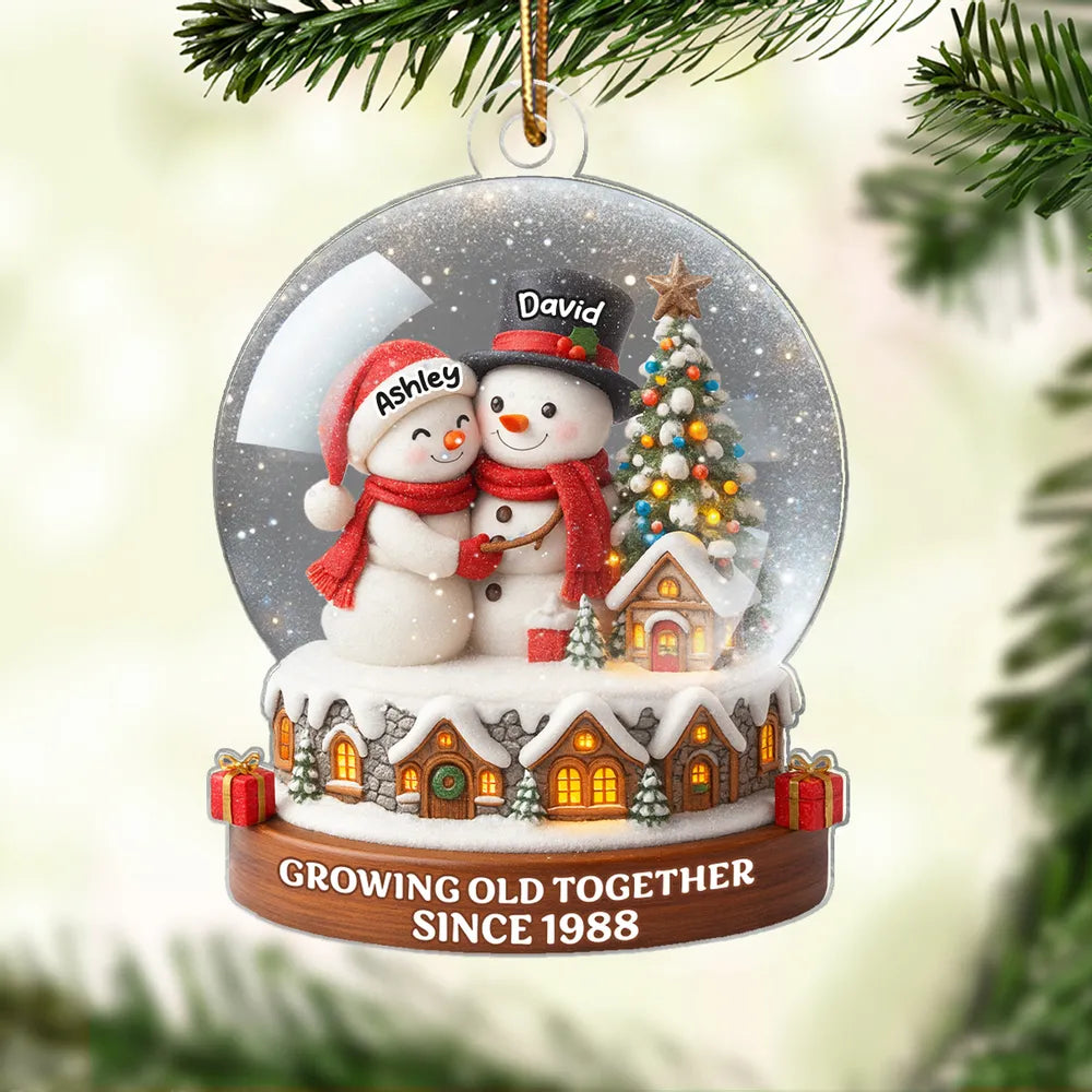 Christmas Snow Globe Acrylic Ornament | Romantic Holiday Décor | Thoughtful Gift for Couples