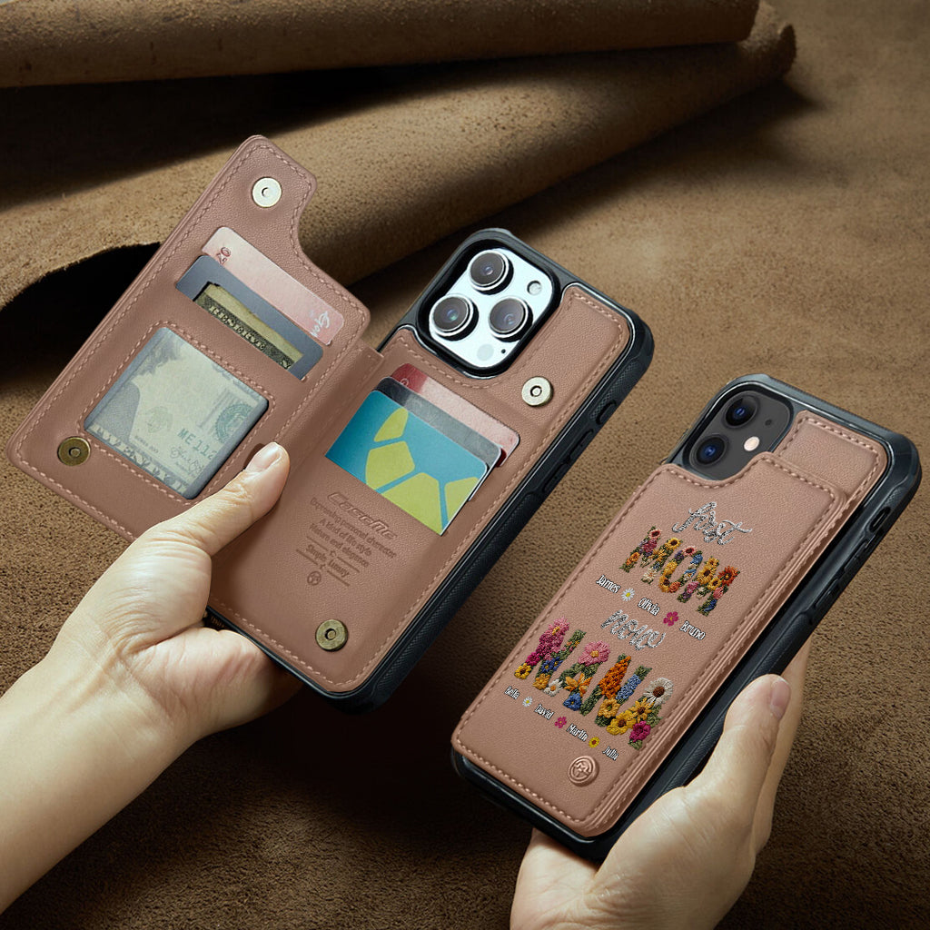 First Mom Now Grandma - Personalized Grandma Wallet Phone Case