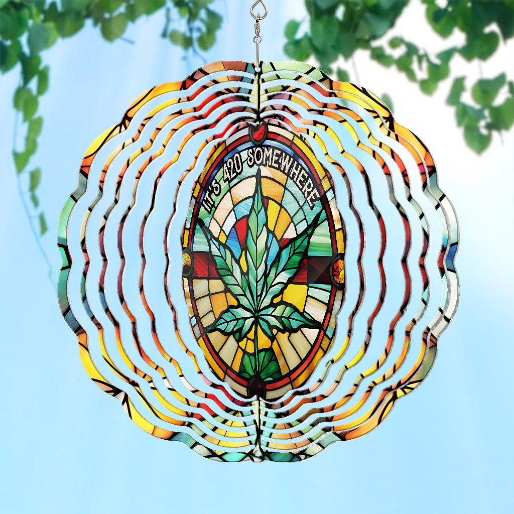 It's 420 somewhere - Personalized Weed Wind Spinner