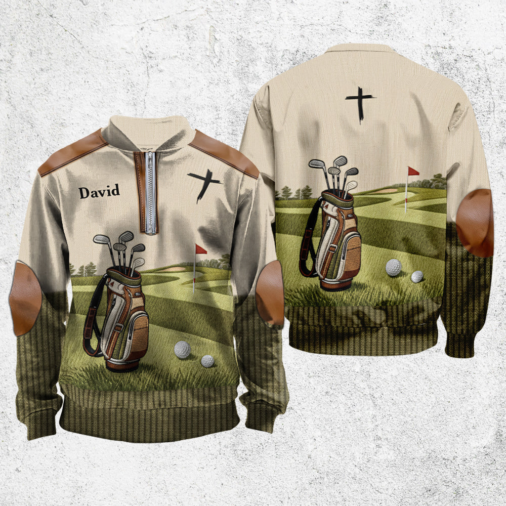Coolest Golfer - Personalized Golf Men Zip-Up Sweatshirt