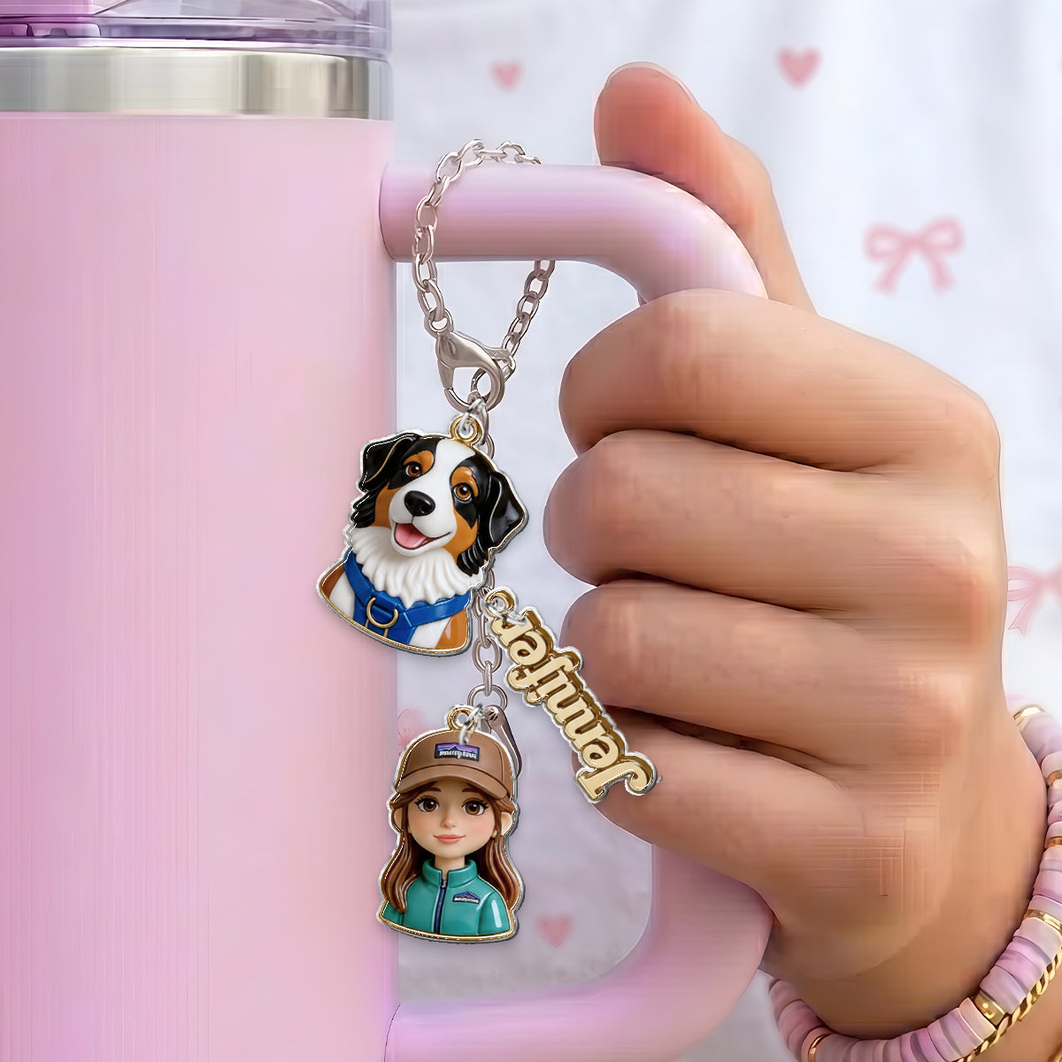 Just A Girl Who Loves Dogs - Personalized Dog Dangling Charms