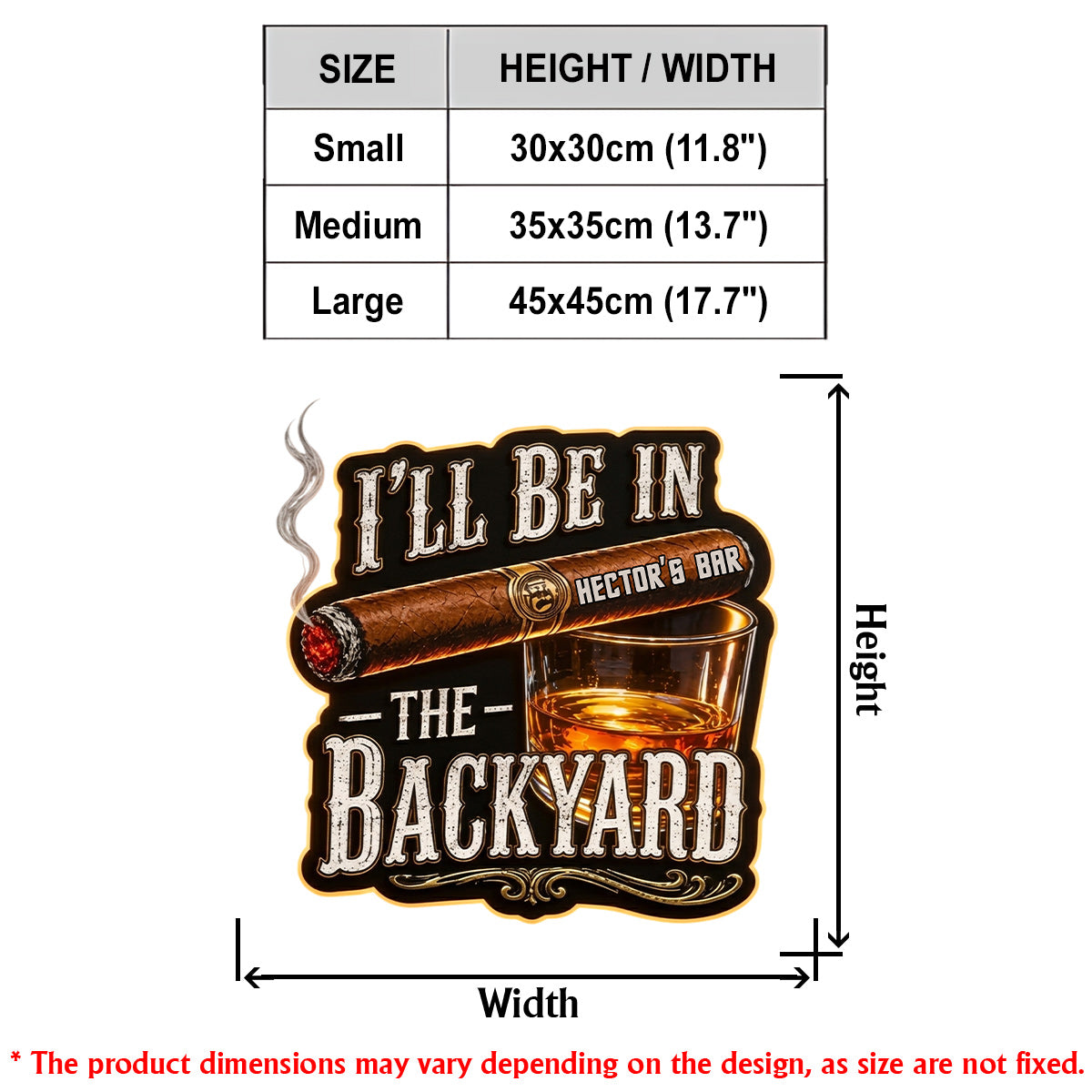 I'll Be In The Backyard - Personalized Whisky LED Light Acrylic Sign