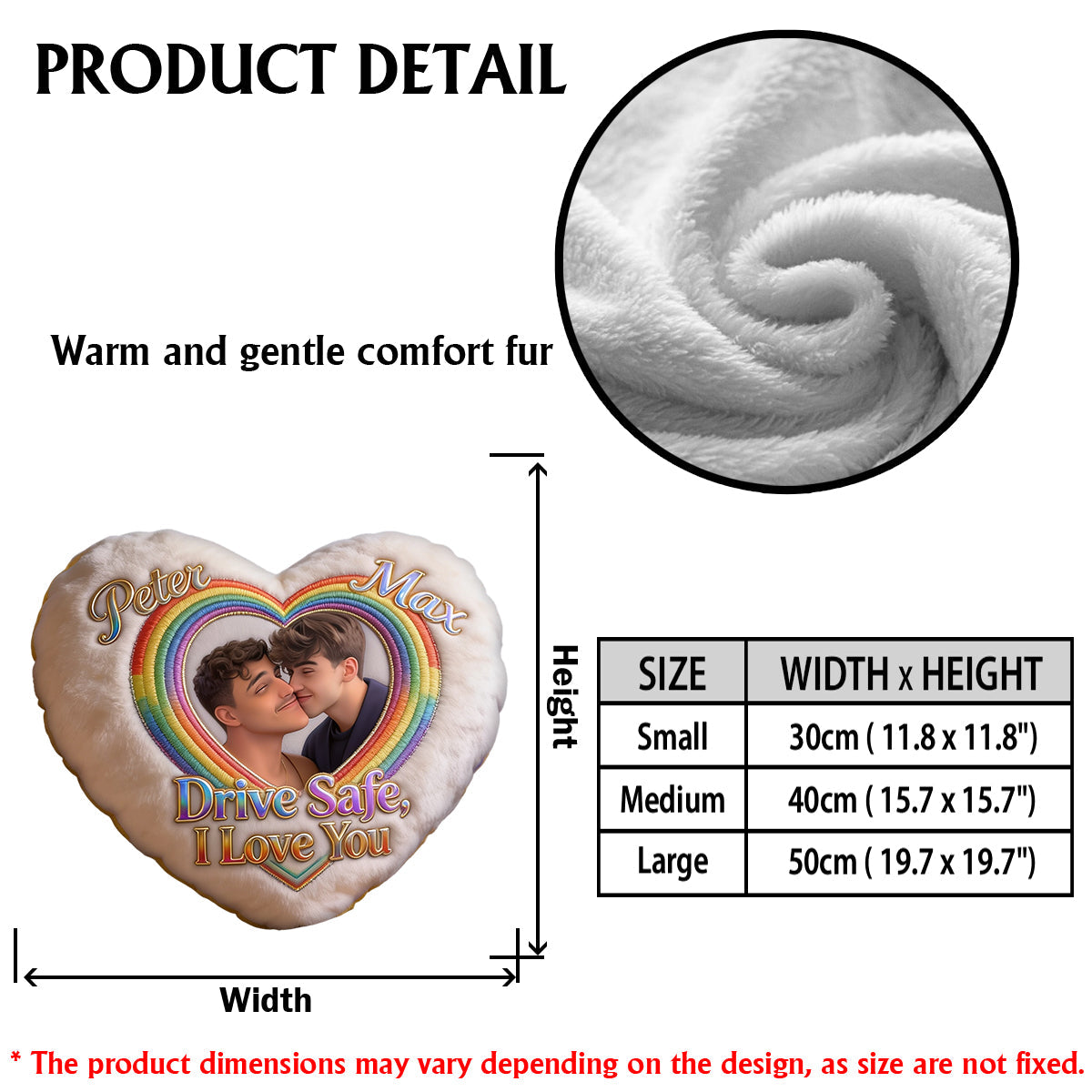 Drive Safe - Personalized LGBT Support Shaped Fur Pillow & Car Ornament