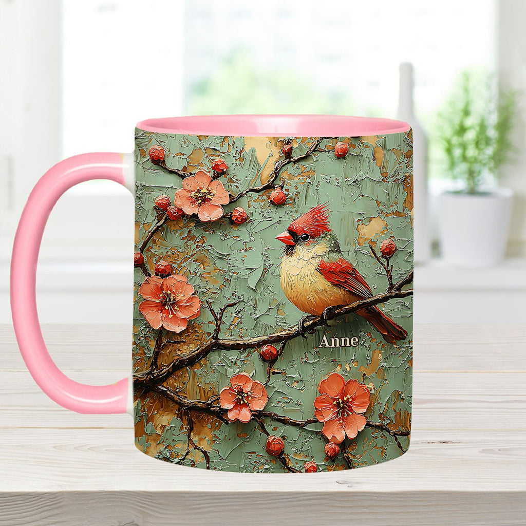 Beautiful Cardinals - Personalized Accent Mug