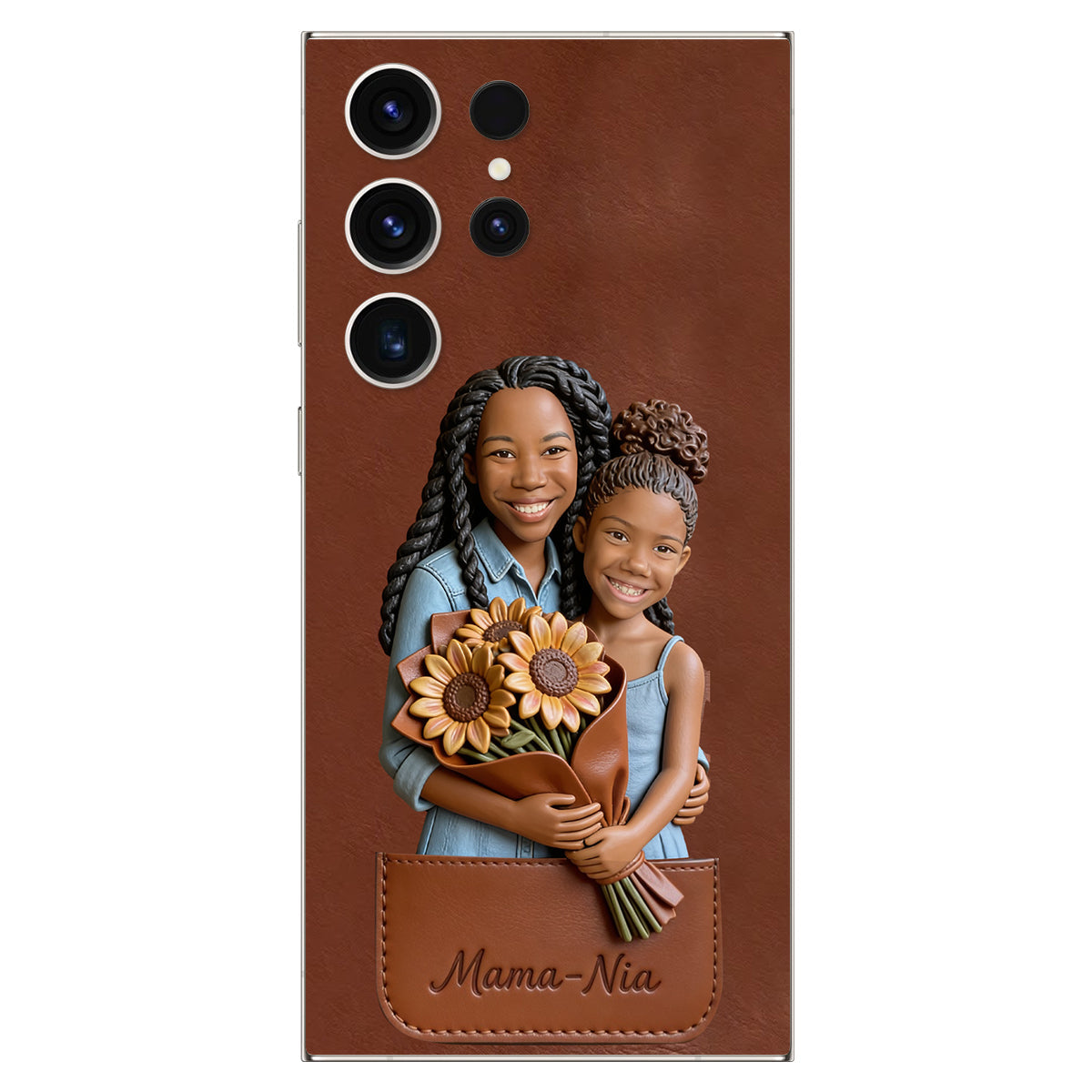 I Love You - Personalized Mother 3D Embossed Leather Phone Case