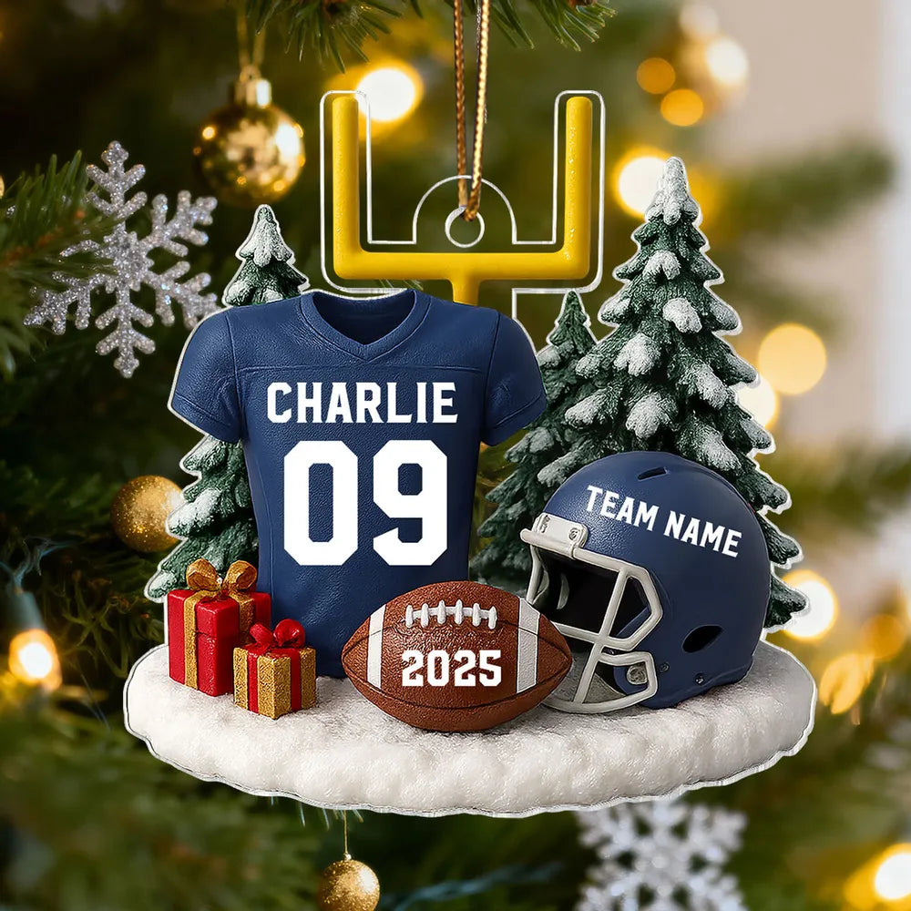 American Football Acrylic Ornament – Perfect Holiday Gift for Football Lovers, Football Team