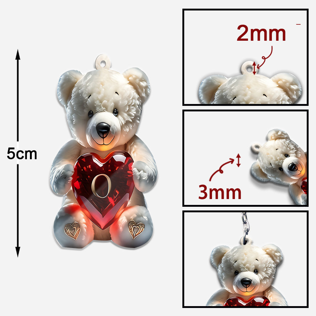 Cute Bear Letter - Personalized Kid Keychain