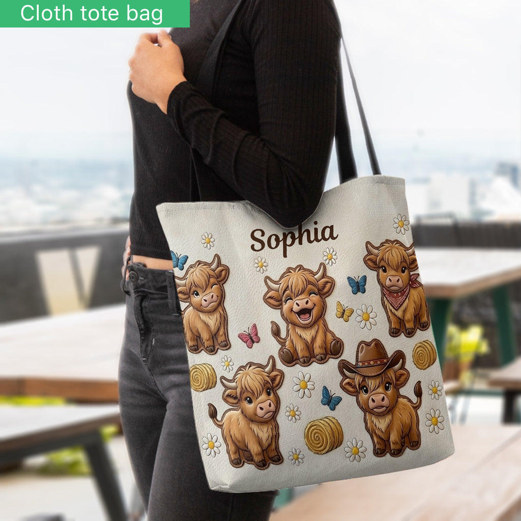 Just A Girl Who Loves Highland Cow - Personalized Highland Cow Tote Bag