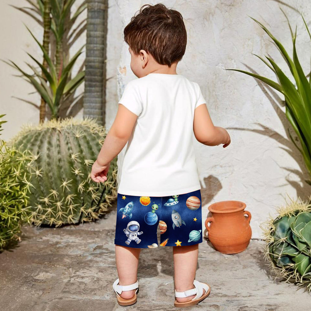 Cool Space Alphabet - Personalized Kid T-shirt & Shorts
