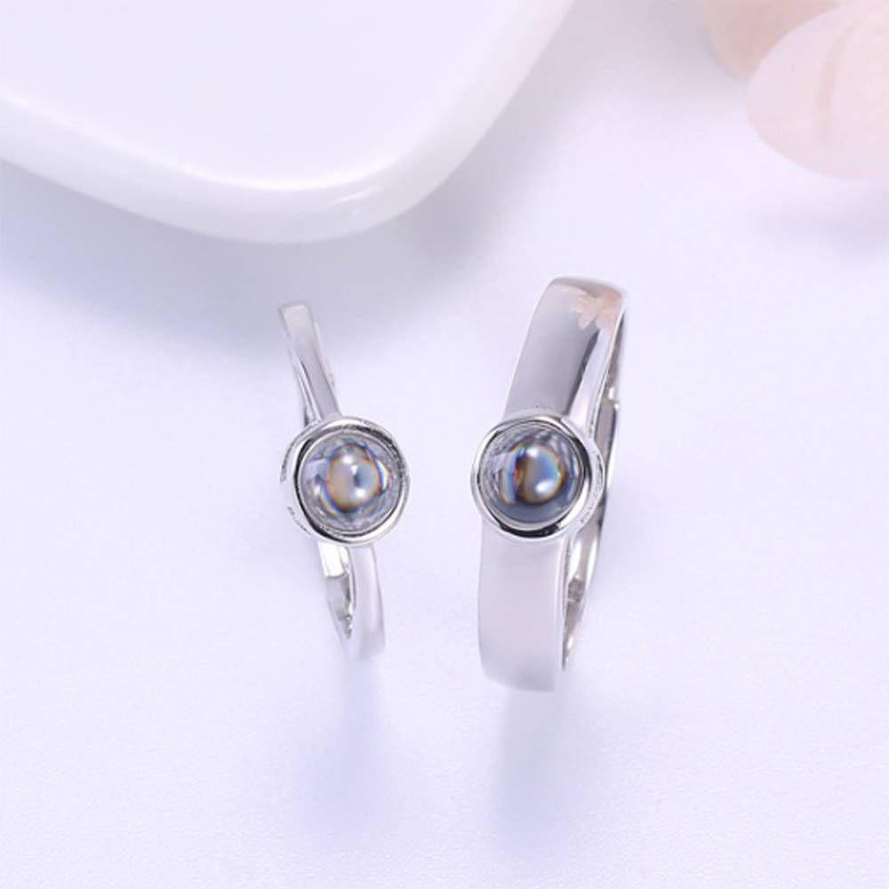I Love You In Every Languages - Personalized Couple S925 Silver Projection Ring