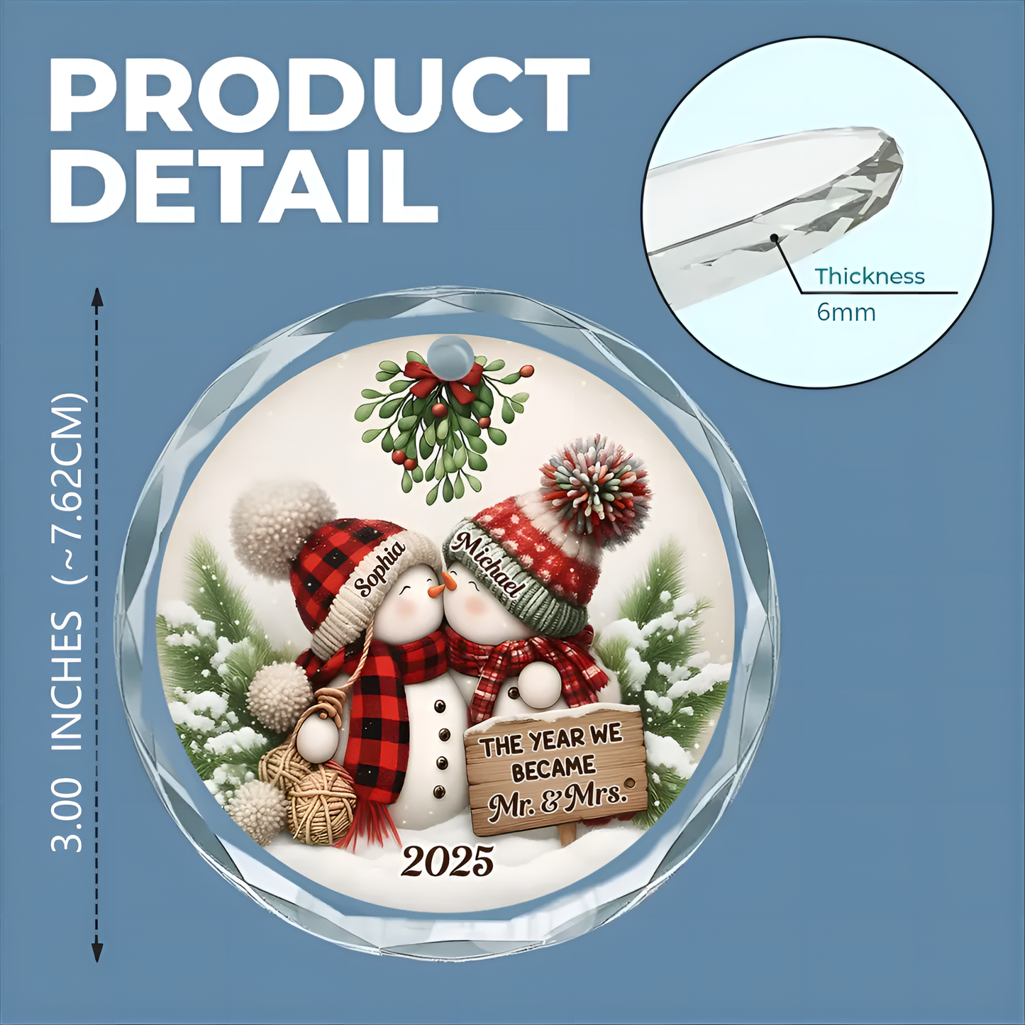 Silver Capped Glass Ornament – The Year We Became Mr. & Mrs., Perfect Christmas Gift for Couples & Newlyweds