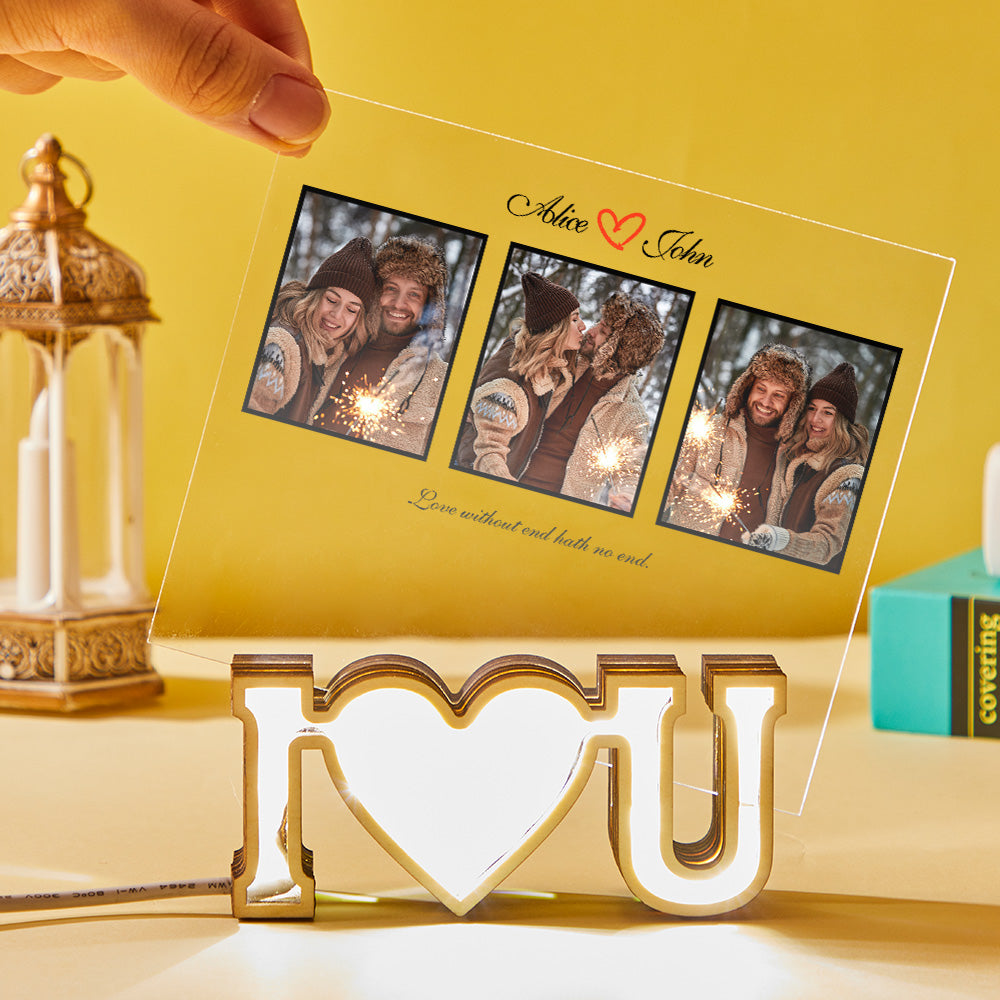 Custom Photo I Love You - gift for husband, wife, boyfriend, girlfriend - Personalized Photo Lamp